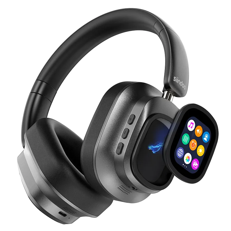 AI Upgraded Hybrid Active Noise Cancelling Headphones with Touch Screen